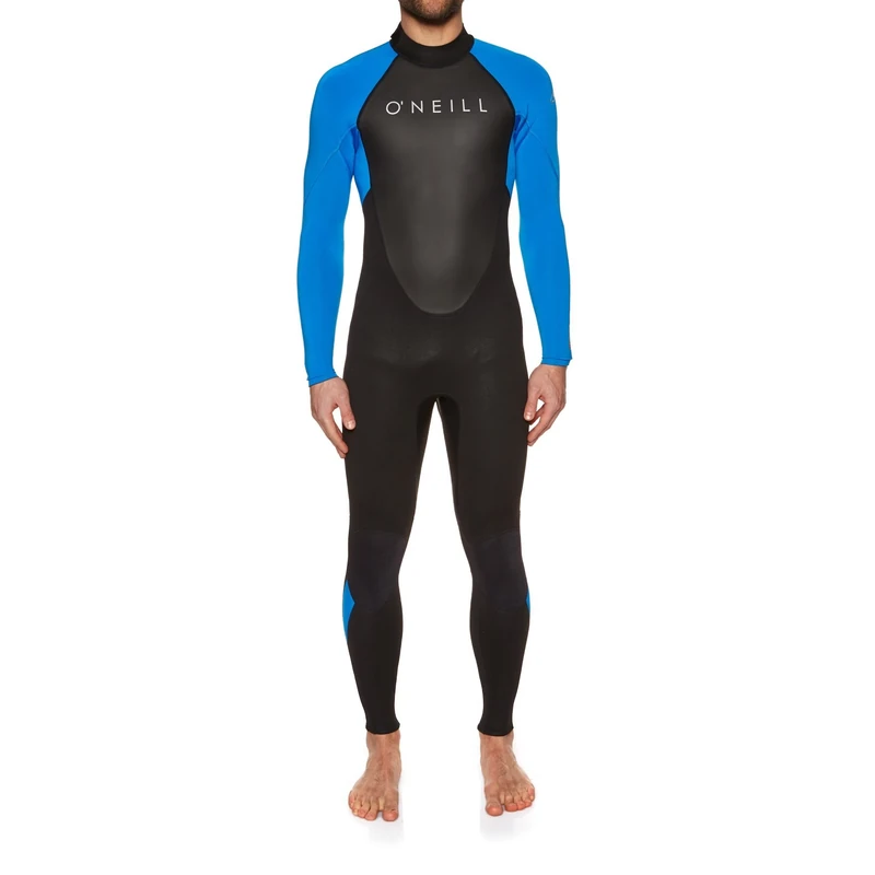 O'Neill Wetsuits Men's Reactor-2 3/2mm Back Zip Full Wetsuit, Black/Ocean, LS