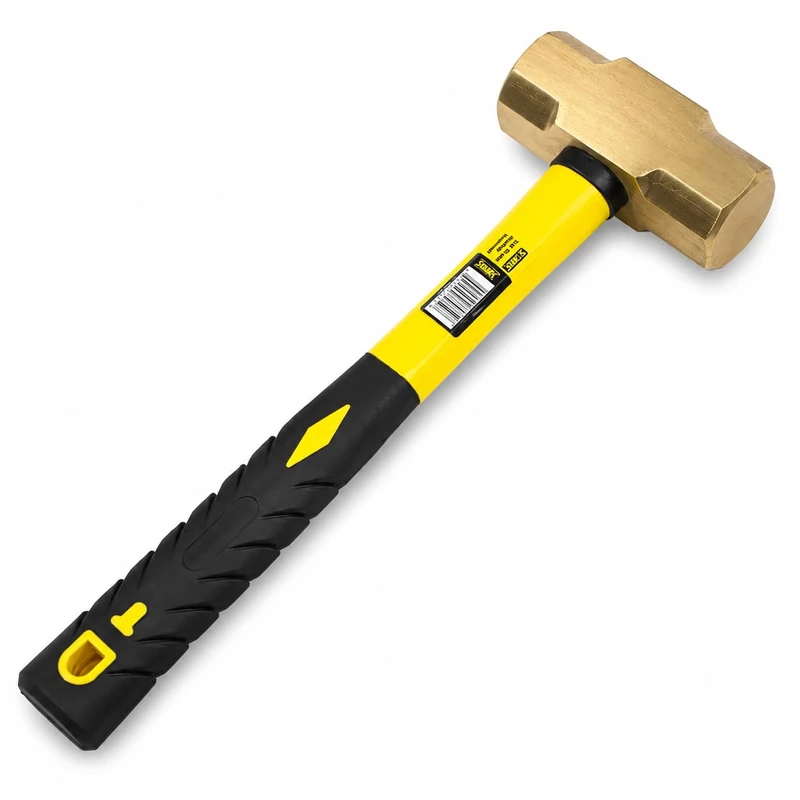 Stark USA Brass Head 3lb Sledge Hammer Fiber Glass 13-inch Handle with Comfortable Grip 3-Pounds (15161)