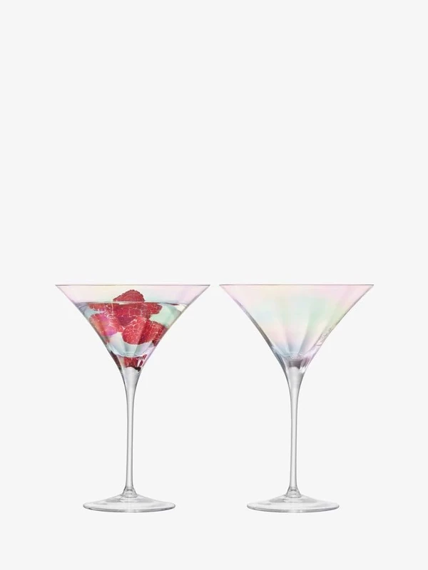 LSA International Pearl Cocktail Glass 300ml Mother of Pearl | Set of 2 | Mouthblown & Handmade Glass | Hand Painted | PE25