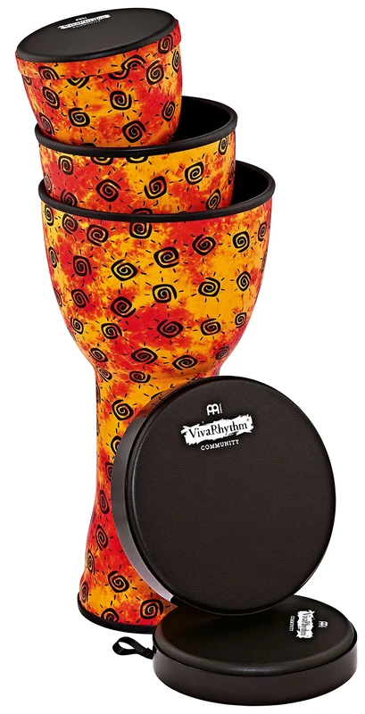Meinl Percussion VivaRhythm Djembe Set - 3-piece Hand Drum Set With Nappa Head - Diameter 8, 10 and 12 Inches - Plastic, Multicoloured (VR-SDJSET-NH)