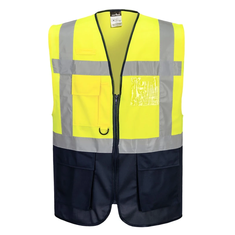 Portwest C476YBRS Warsaw Executive Vest, Small, Yellow/Black