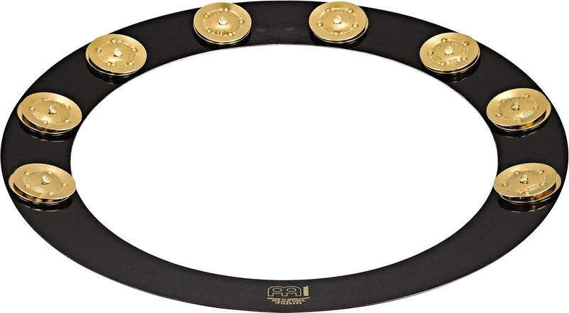 Meinl Percussion Backbeat Pro Tambourine - Tambourine Accessory for Drums with 13-inch Diameter - Brass Alloy / Brass, Black / Gold (BBP13)