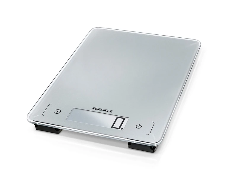 Soehnle Aqua Proof Weighing Scales, Dishwasher Proof Scale to Weigh Food, Waterproof Digital Kitchen Scales - Silver, Electronic Kitchen Scale to 10 kg Capacity, Large 23 mm Digits