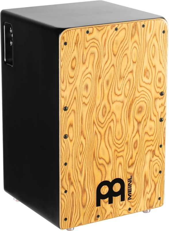 Meinl Percussion Pickup Woodcraft Cajon - Big Drum Box with Pickup, Snare, and Bass Sound - Playing Surface Makah-Burl (PWC100MB)