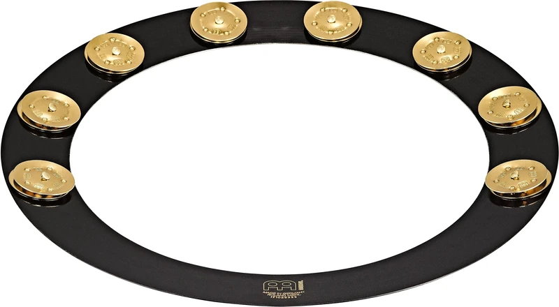 Meinl Percussion Backbeat Pro Tambourine - Tambourine Accessory for Drums with 14-inch Diameter - Brass Alloy / Brass, Black / Gold (BBP14)
