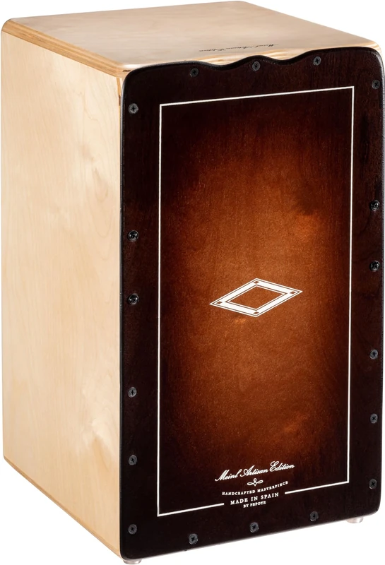 Meinl Artisan Cajon Box Drum for Advanced and Professional Players - Espresso Burst Frontplate/Baltic Birch Body - MADE IN SPAIN - Soleá Line (AESLEB)