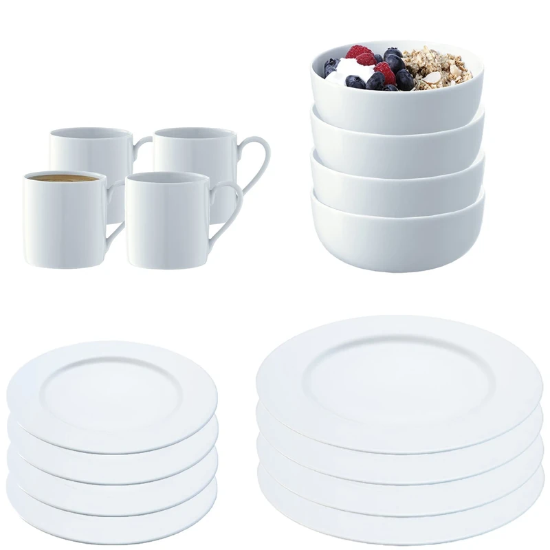 LSA Dine 16 Piece Set Rimmed | Handmade Porcelain | DI57
