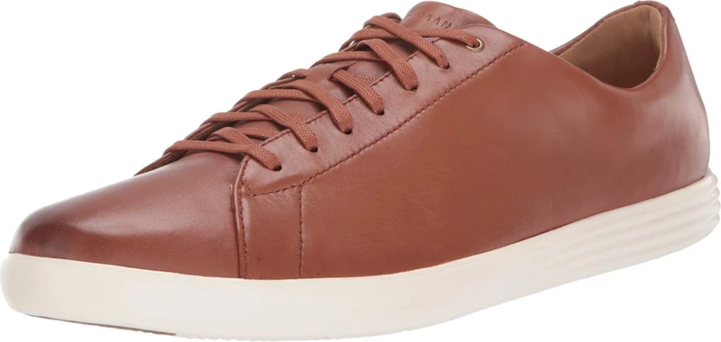 Cole Haan Men's Grand Crosscourt Sneaker, Tan Leather Burnsh, 7.5 UK Wide