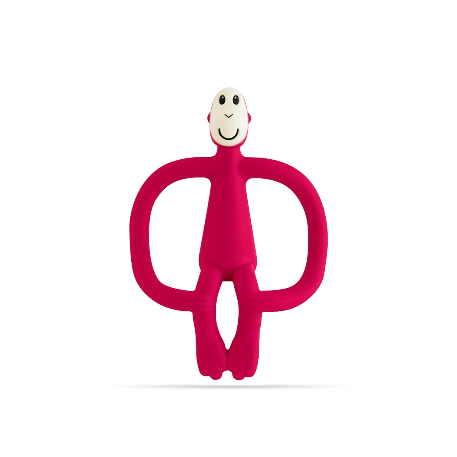 Matchstick Monkey, Original Teether & Gel Applicator, Antimicrobial Silicone Teething Toys for Baby, Easy to Grip, BPA Free, 3 Months Old+, 10.5 cm, Rubine Red Monkey