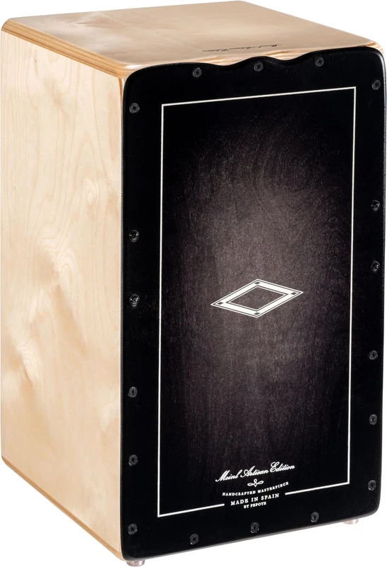 Meinl Artisan Cajon Box Drum for Advanced and Professional Players - Ebony Burst Frontplate/Baltic Birch Body - MADE IN SPAIN - Soleá Line (AESLEYB)