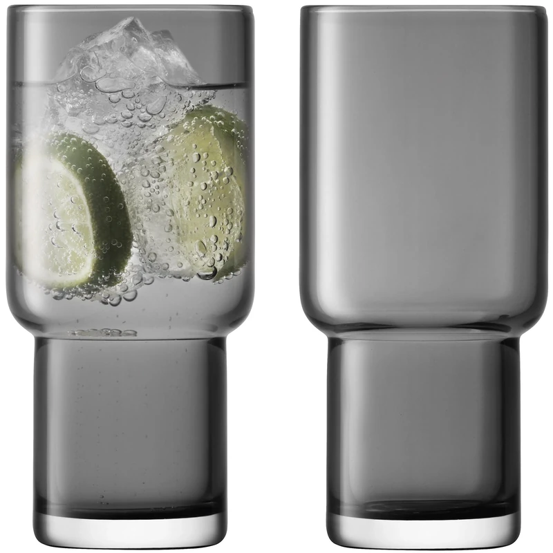 LSA International Utility Highball 390ml Slate | Set of 2 | Mouthblown & Handmade Glass | UT71