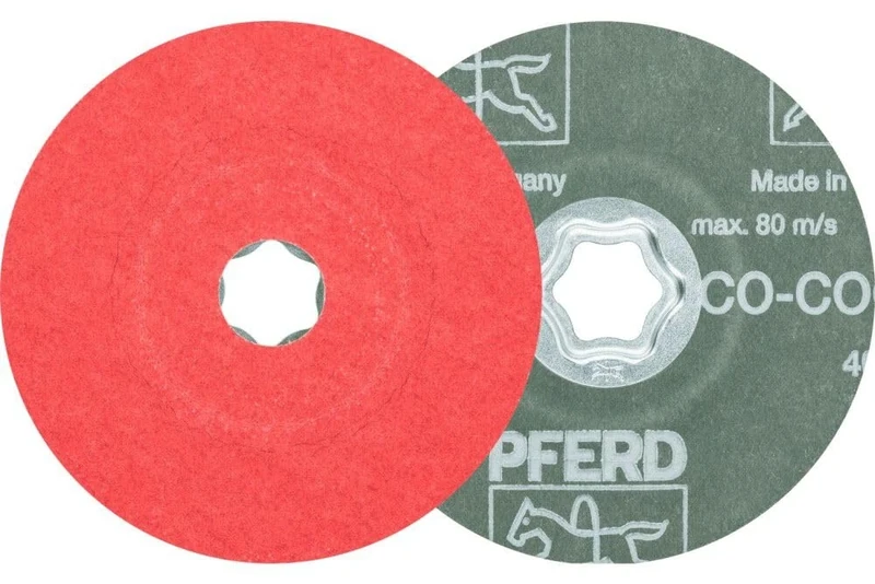 PFERD 40729 Combiclick Fibre Disc, Ceramic Oxide Co-Cool, 4-1/2" Diameter, 13300 rpm, 80 Grit (Pack of 25) - Image 1