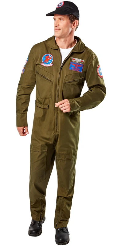 Rubies 821157_STD Officially Licensed Deluxe Top Gun Costume Adult Sized, Shown, Standard
