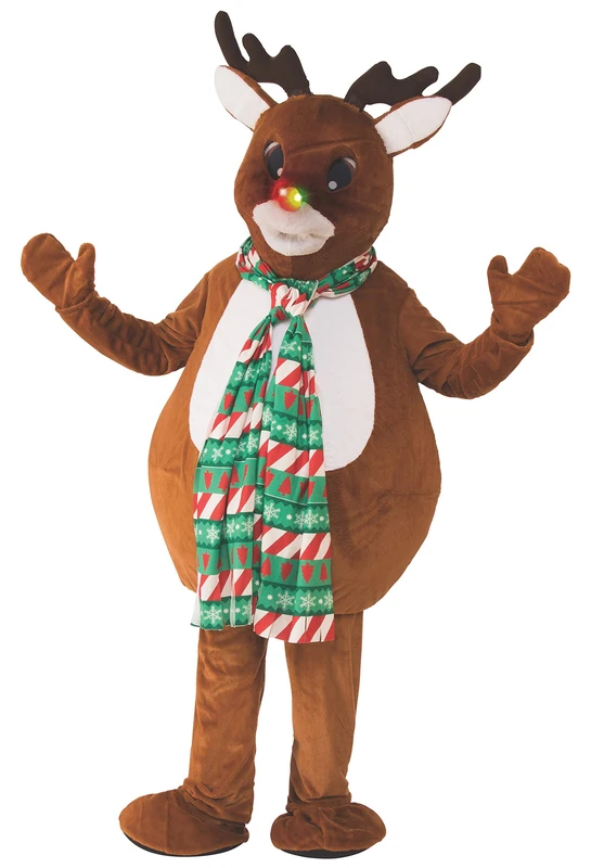Rubies Unisex-Adults Oversized Reindeer Mascot Costume, As Shown, Standard