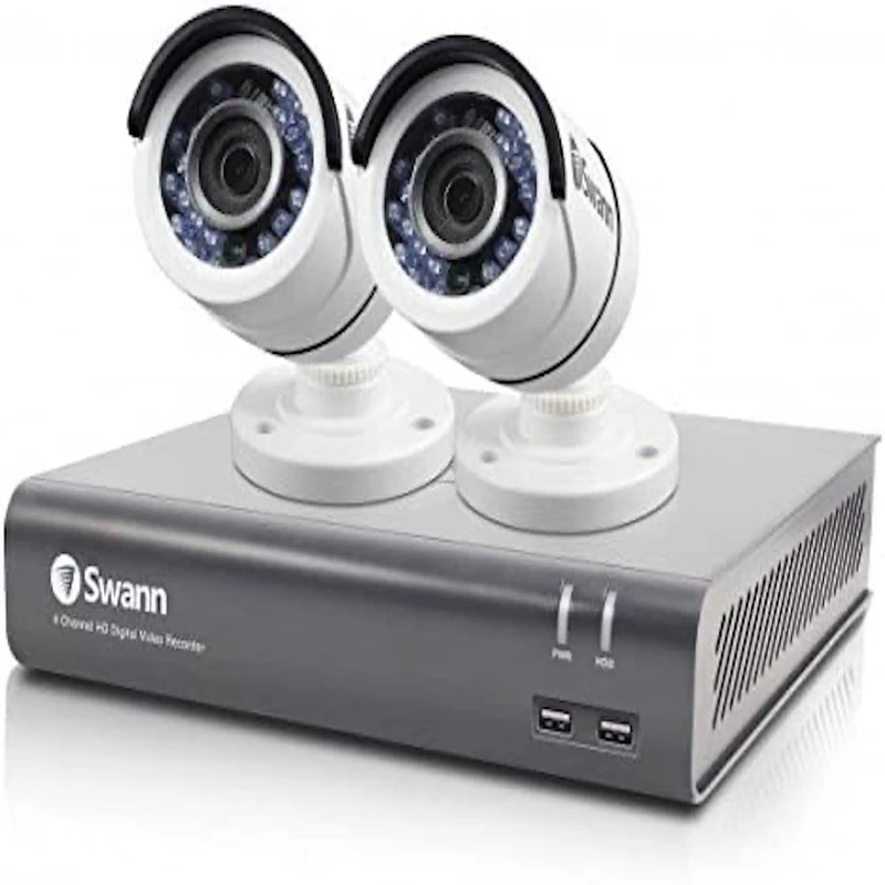 Swann SWDVK-44575T2-UK 4-Channel Security System and 2 Cameras with 1TB 1080p Night Vision CCTV Kit, Black