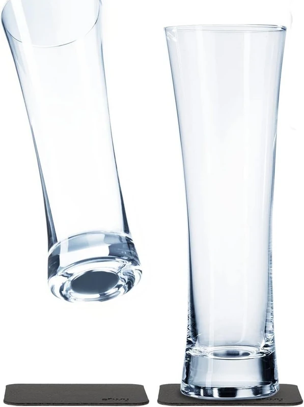 silwy Magnetic System, Crystal Glasses with Integrated Magnet and Metallic Coasters – Non-Slip Camping Glasses, Boat Yacht Accessories // Beer