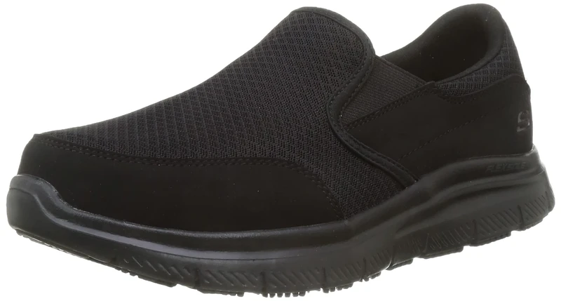 Skechers Men's FLEX ADVANTAGE SR MCALLEN Food Service Shoe, Black , 7 UK medium
