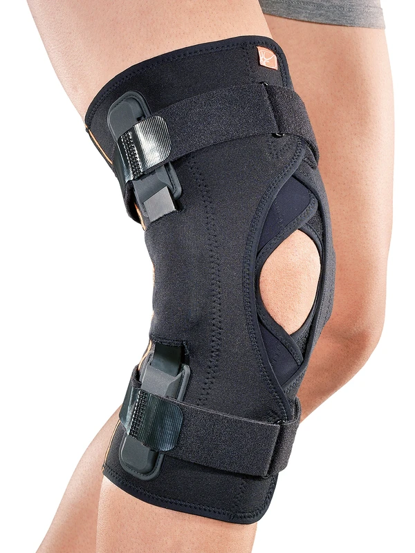 RO + Ten mg1115 M Articulated Knee Tubular AirX with Rods and Patella Stabilizer, Black