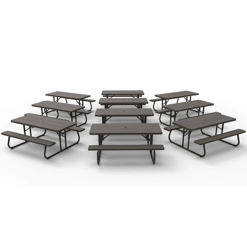 Lifetime 860112 Folding Picnic Table, Brown, 6 ft