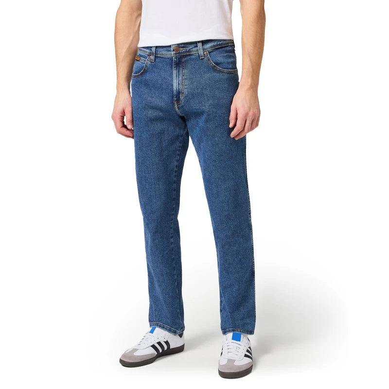 Wrangler Men's Texas Contrast Straight Jeans, Stonewash, 48W / 32L