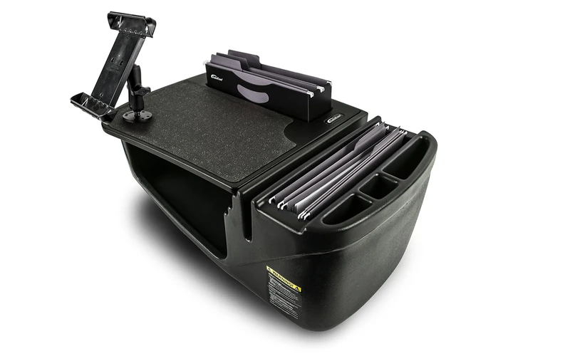 AutoExec AUE27004 Efficiency FileMaster Car Desk Black Finish with Tablet Mount