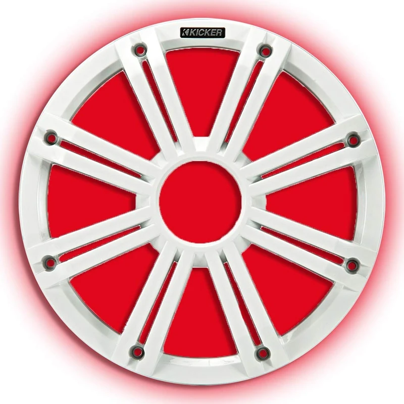Kicker KMG10 10-Inch (25cm) Grille for KM10 and KMF10 Subwoofer, LED, White - Image 1