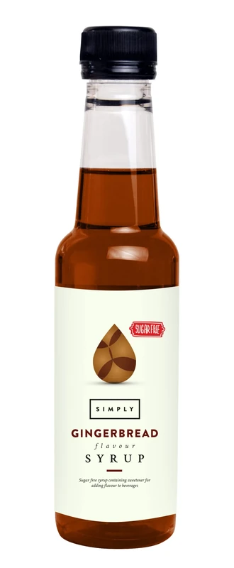 Simply Sugar Free Gingerbread Syrup, Low Calorie, Vegan & Nut Free Flavoured Syrup for Coffee, Cocktails & Baking (250ml)