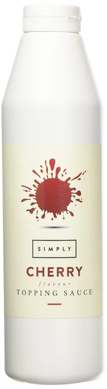 Simply Cherry Topping Sauce, Ready to Use Dessert Sauce for Ice Cream, Waffles, Pancakes, Coffee & Milkshakes (1 kg)
