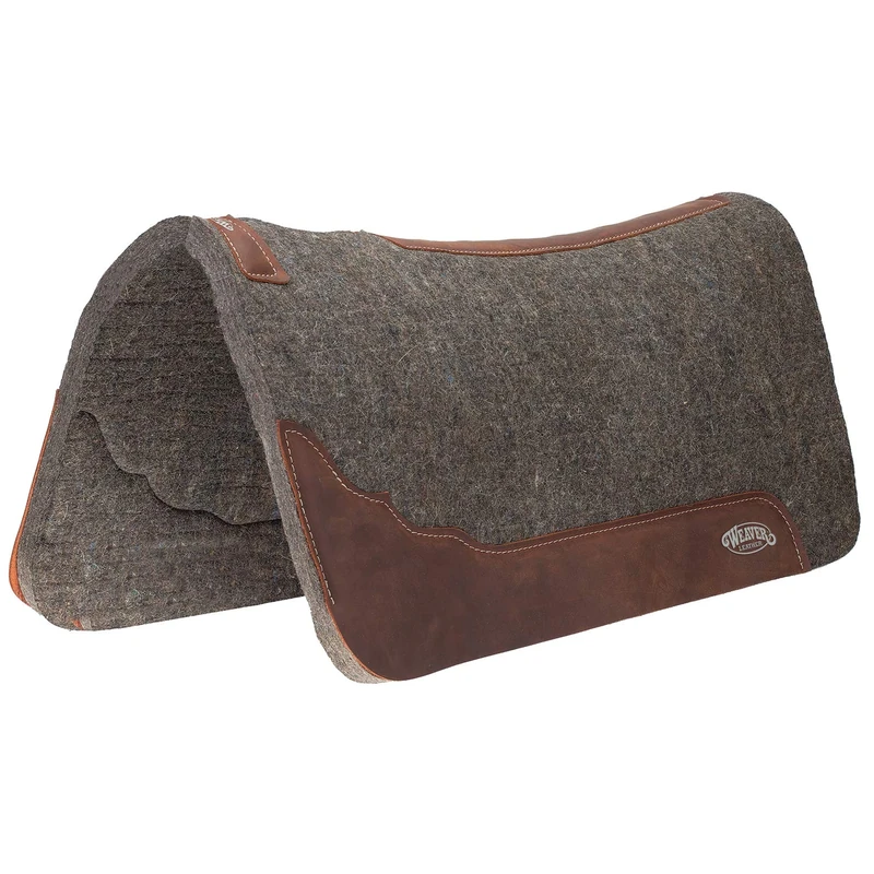 Weaver Leather 35-9321-1 Premium Contoured 100% Wool Felt Saddle Pad, Gray, 1-Inch thick