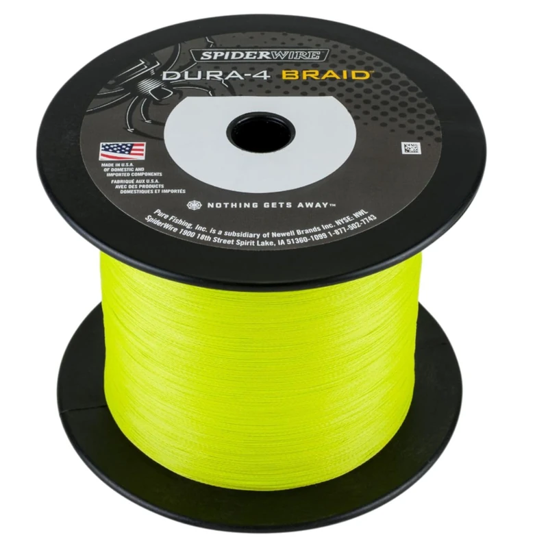 SpiderWire Dura 4, Fishing Line, Superline, , Predator Fishing, Pike, Perch, Zander, Trout, Unisex, Yellow, 0.4mm | 45kg | 99lb | 1800yd