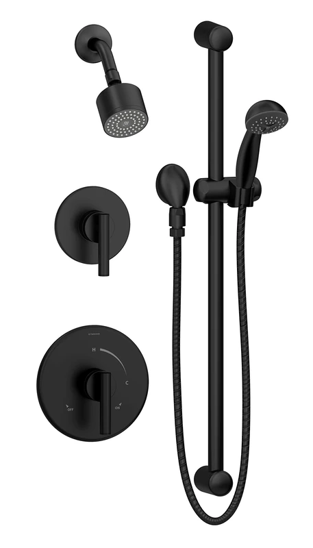 Symmons 3505-H321-V-CYL-BMB1.5TRM Diameter Panel with Hand Shower, Matte Black