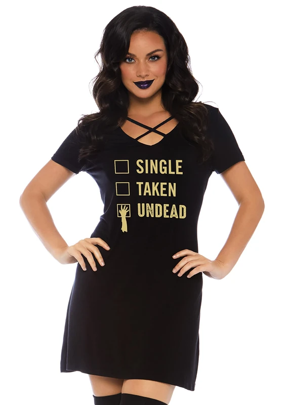 Leg Avenue 86770X - Undead Jersey Dress, 3X-4X (Black) - Image 1