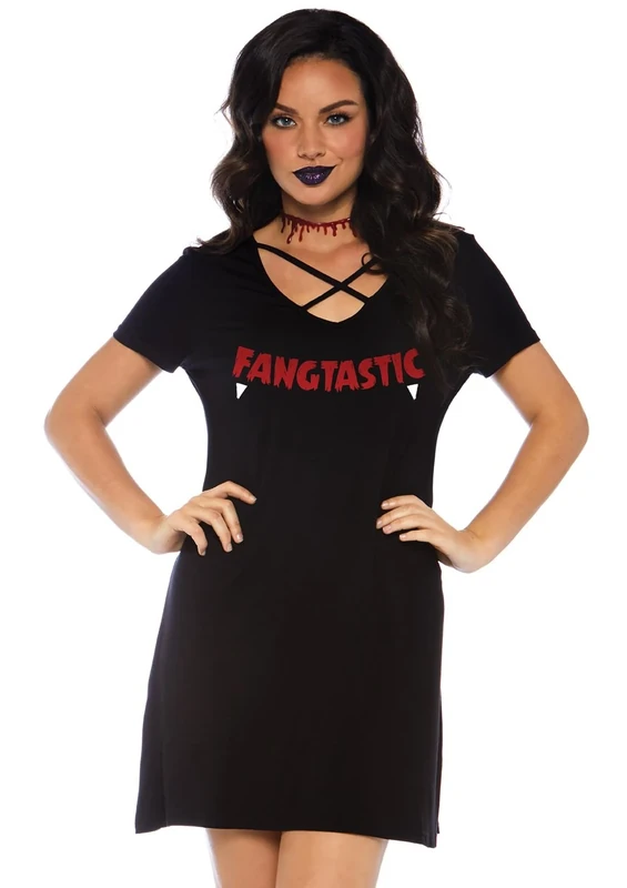 Leg Avenue 86769X - Fangtastic Jersey Dress, 3X-4X (Black) - Image 1
