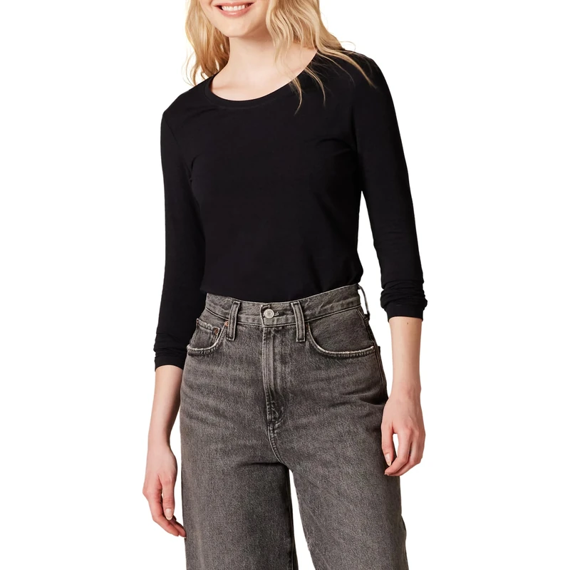Amazon Essentials Women's Classic-Fit Long Sleeve T-Shirt - Black XS