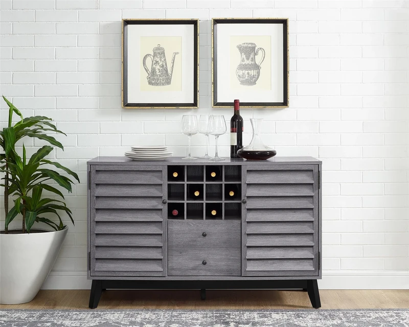 Ameriwood Vaughn Wine Cabinet grey