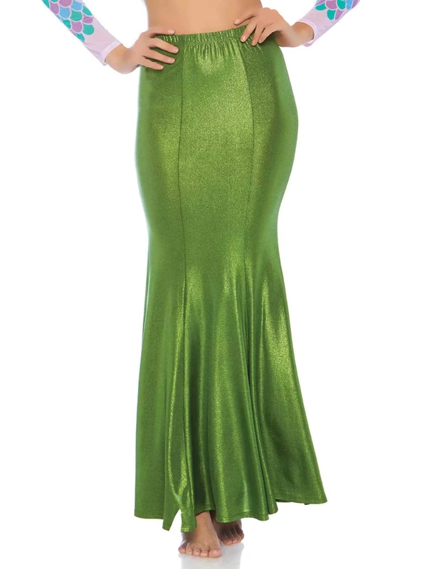 Leg Avenue 86771 - Shimmer Spandex Mermaid Skirt, S/M (Green) - Image 1