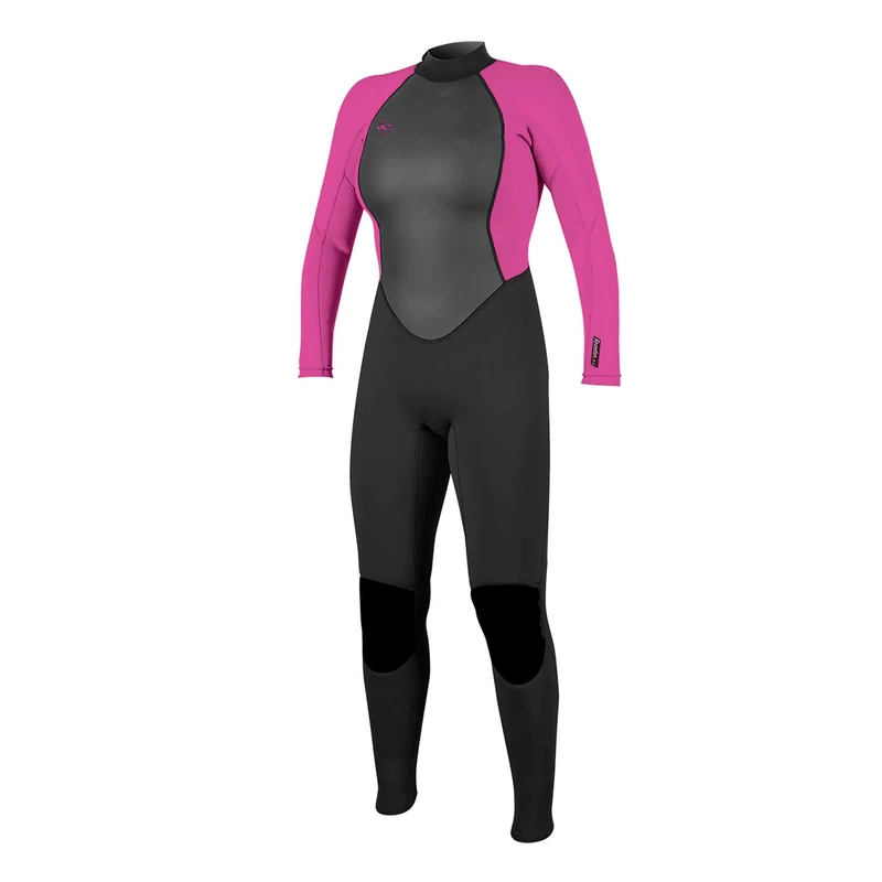 O'Neill Wetsuits Women's Reactor Ii 3/2mm Back Zip Full Wetsuit, Black/Berry, 8 UK