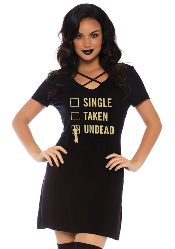 Leg Avenue 86770X - Undead Jersey Dress, 1X-2X (Black)