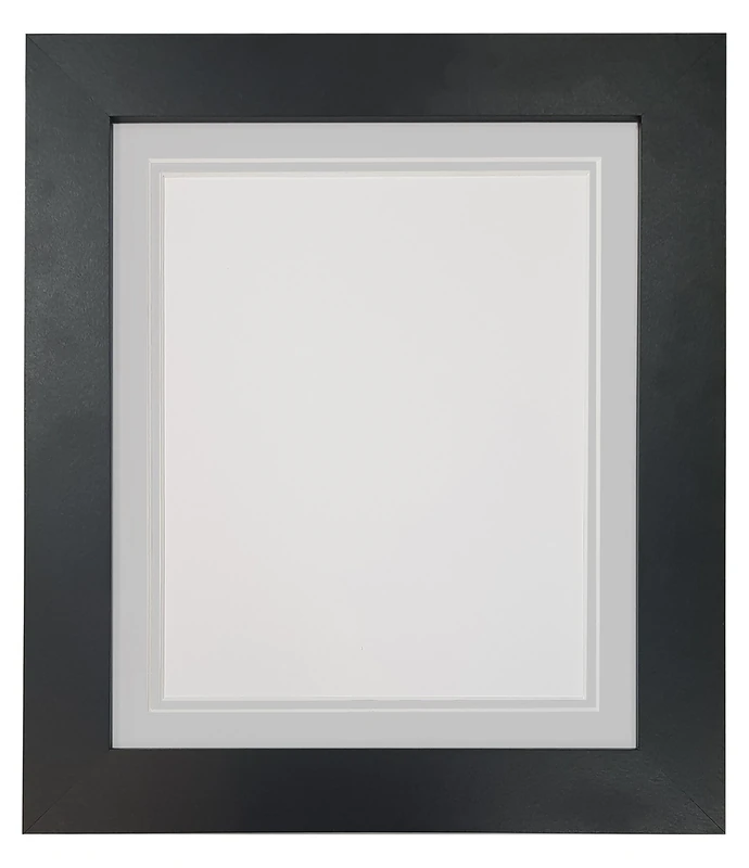 Metro Black Photo Picture Poster Frame with Double Light Grey Mount 36 x 24 for Image Size 30 x 20 inch