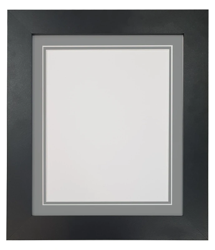 Metro Black Photo Picture Poster Frame with Double Dark Grey Mount 30 x 24 for Image Size 24 x 20 inch