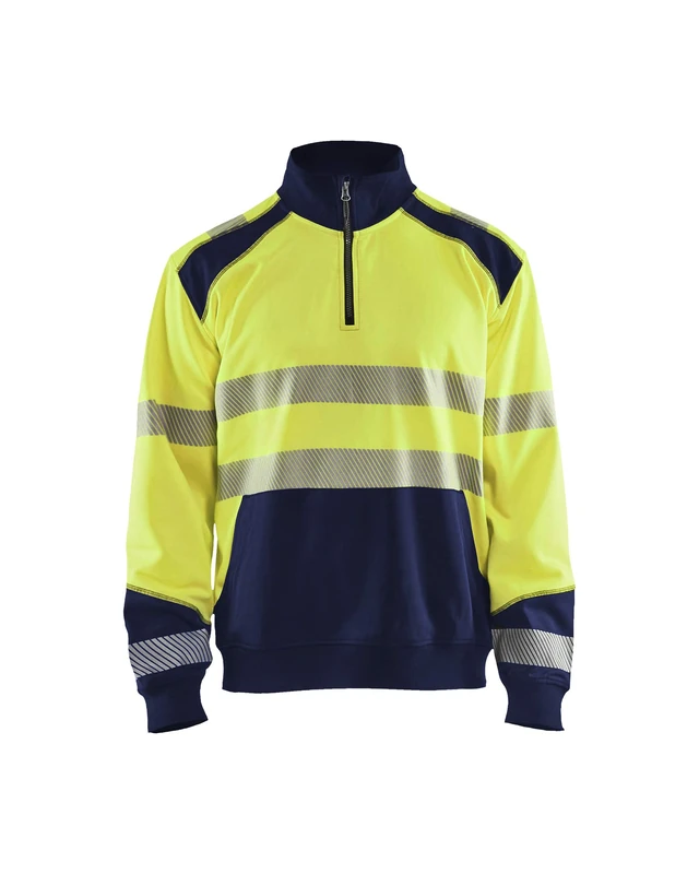 High Vis Half-Zip Sweatshirt Yellow/Navy Blue, XXXL, Yellow/navy blue