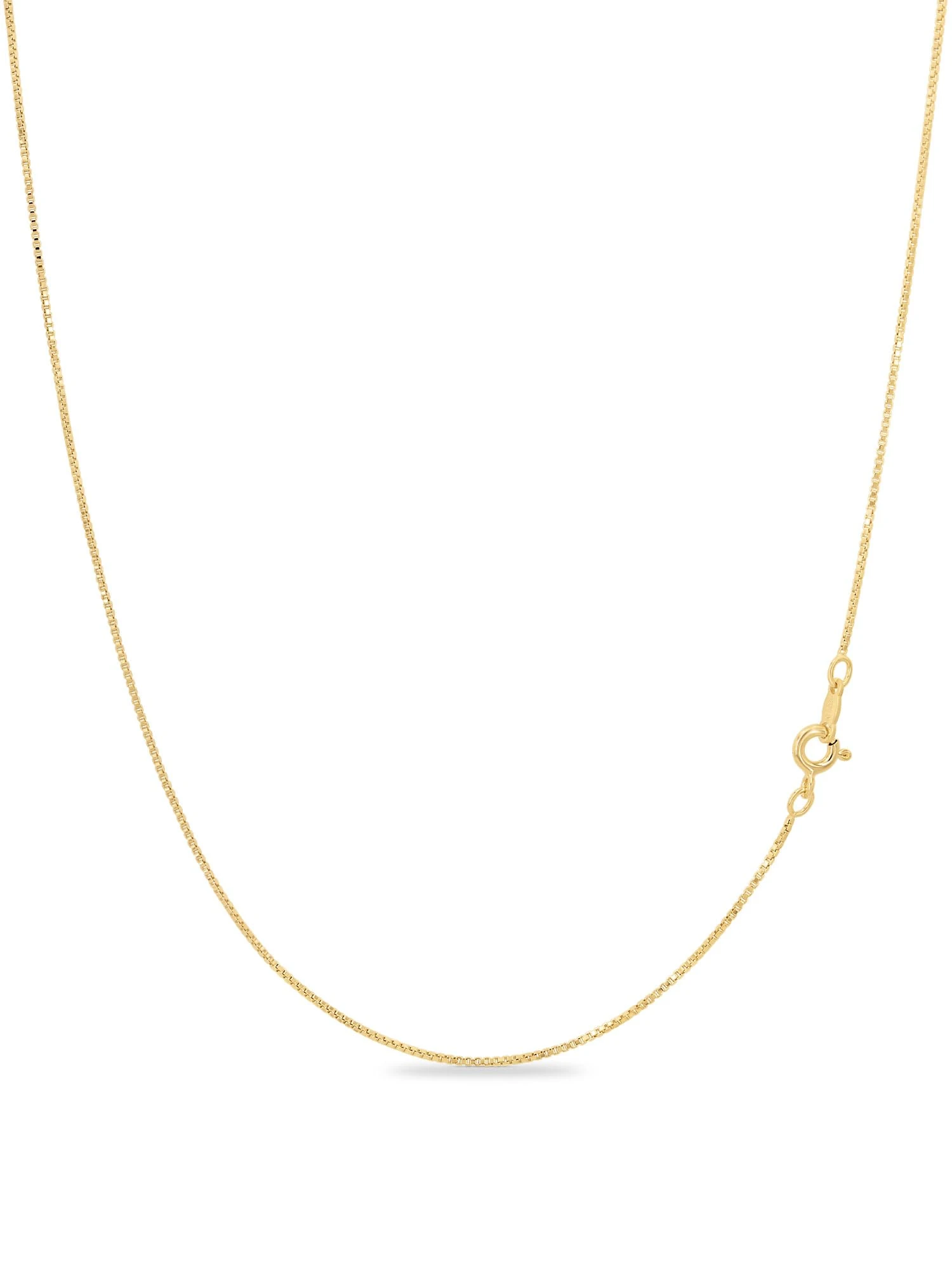 KEZEF 18k Gold Over Sterling Silver 1mm Box Chain Necklace Made in Italy | 925 Sterling Silver Necklace for Women | Rose Gold Chain for Women Men