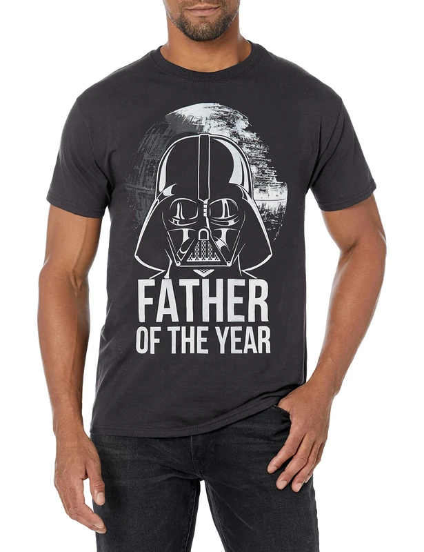 STAR WARS Men's Officially Licensed Tees for Dad Shirt, Black//Father of The Year, S