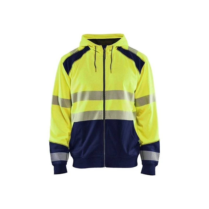 BLÅKLÄDER Blaklader 35462528 High-Viscose Hooded Sweatshirt, Yellow/Navy, Size L
