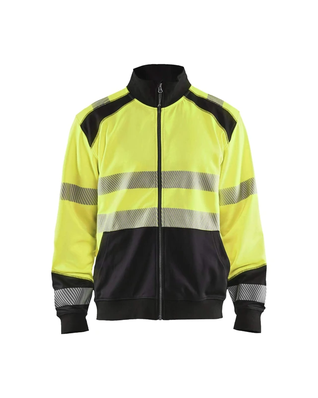 High Vis Sweatshirt with Zip Yellow/Navy, 4XL, Yellow/Black