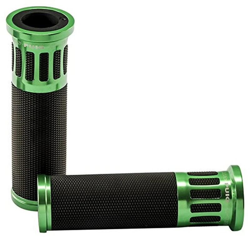 Puig 8188V Grips with anodized aluminum insert and non-slip rubber that improve grip, control and riding comfort, Green - Image 1
