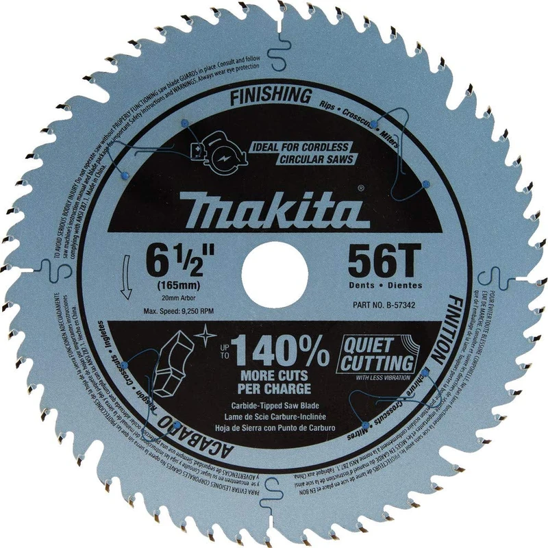 Makita B-57342 6-1/2" 56T Carbide-Tipped Cordless Plunge Saw Blade