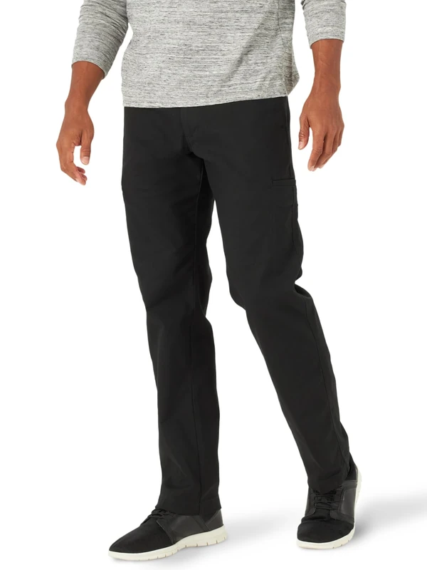 Lee Men's Extreme Motion Canvas Cargo Pant Casual, Black, 38W x 34L