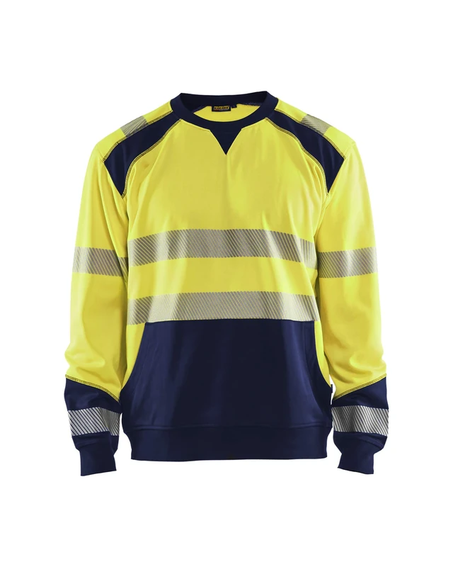 High vis sweatshirt yellow/navy, XXL, Yellow/navy blue