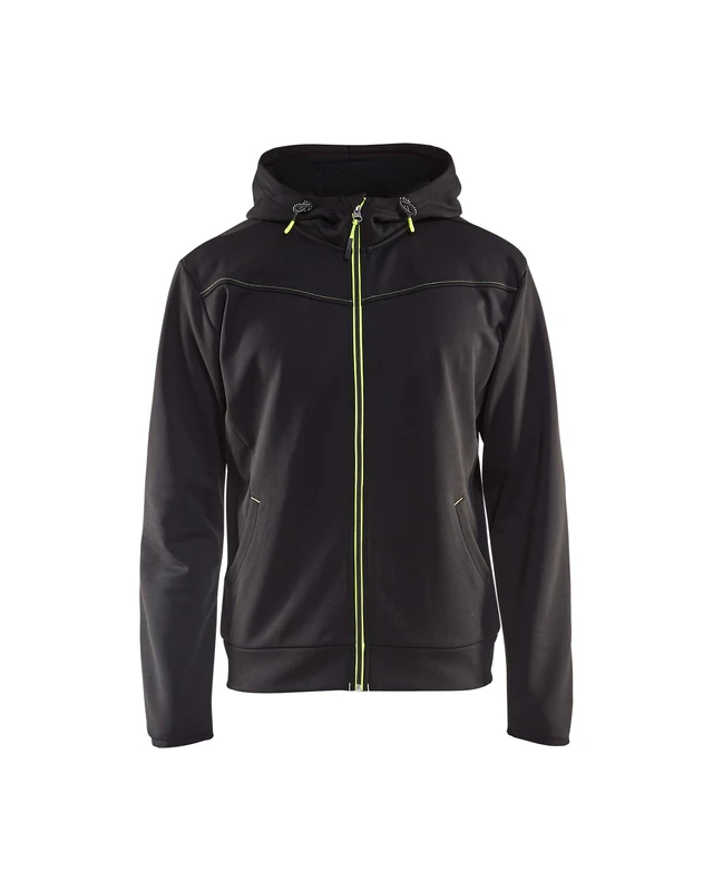 Blakläder 336325269933S Hoodie with Full Zip, Black/Yellow, Small